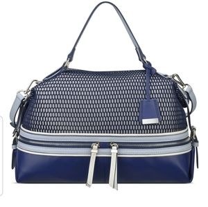 Nine west blue hot mesh satchel